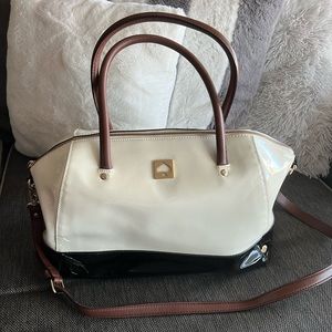 Brand new Kate Spade ♠️ black and white patent leather satchel bag